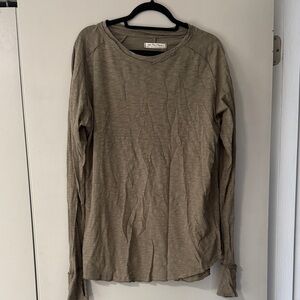 Free People Olive Long Sleeve Top